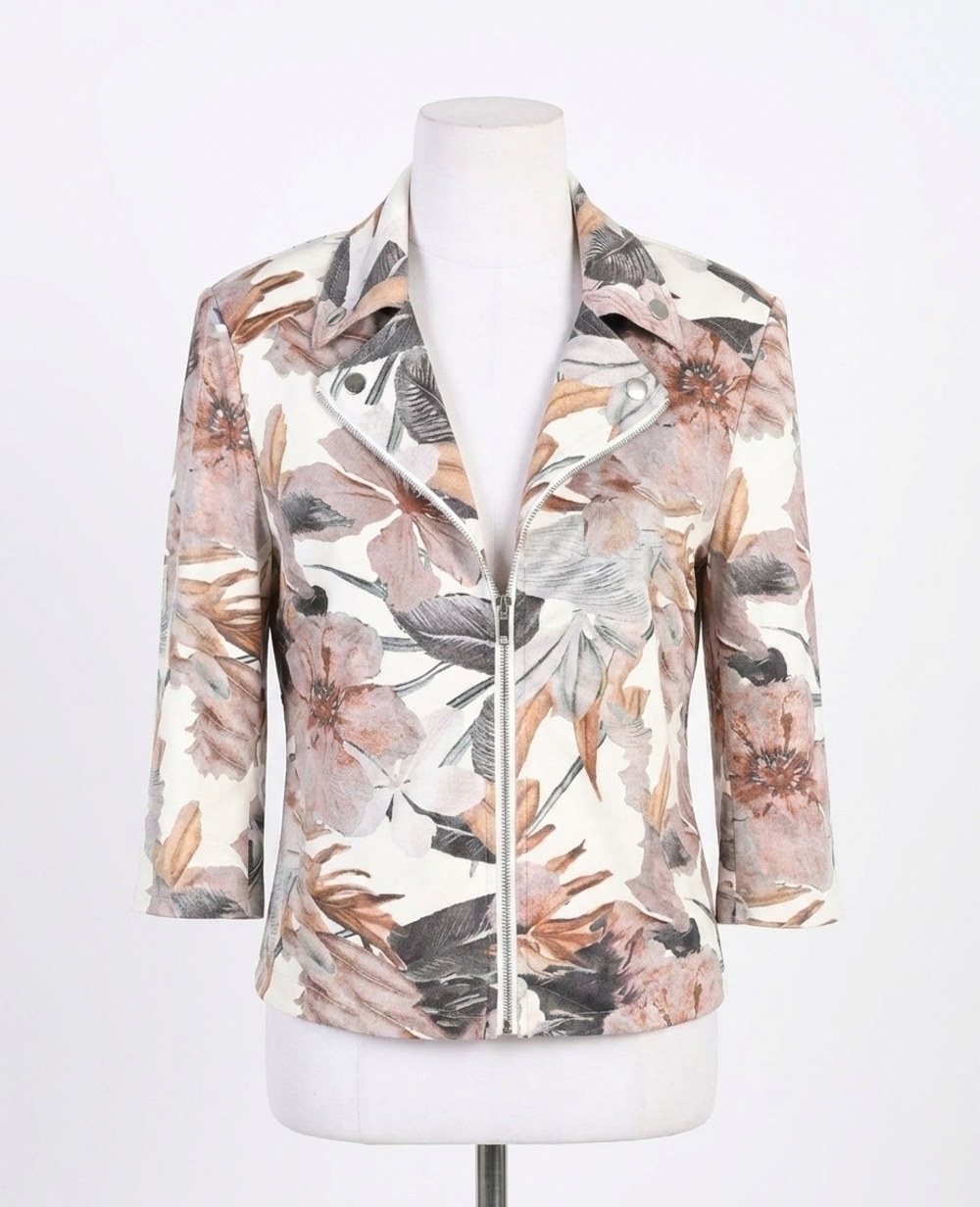 NEW FRANK LYMAN blossom knit jacket in flora multi